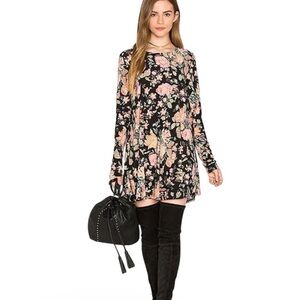 Show Me Your Mumu Floral Long Sleeve Dress Playful Cute Boho Chic Stylish XS